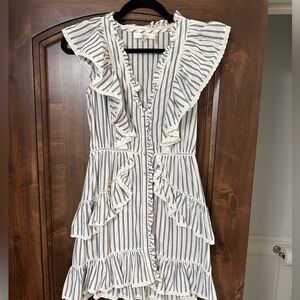 LOVE SHACK FANCY 💕 Blue and white striped ruffle dress